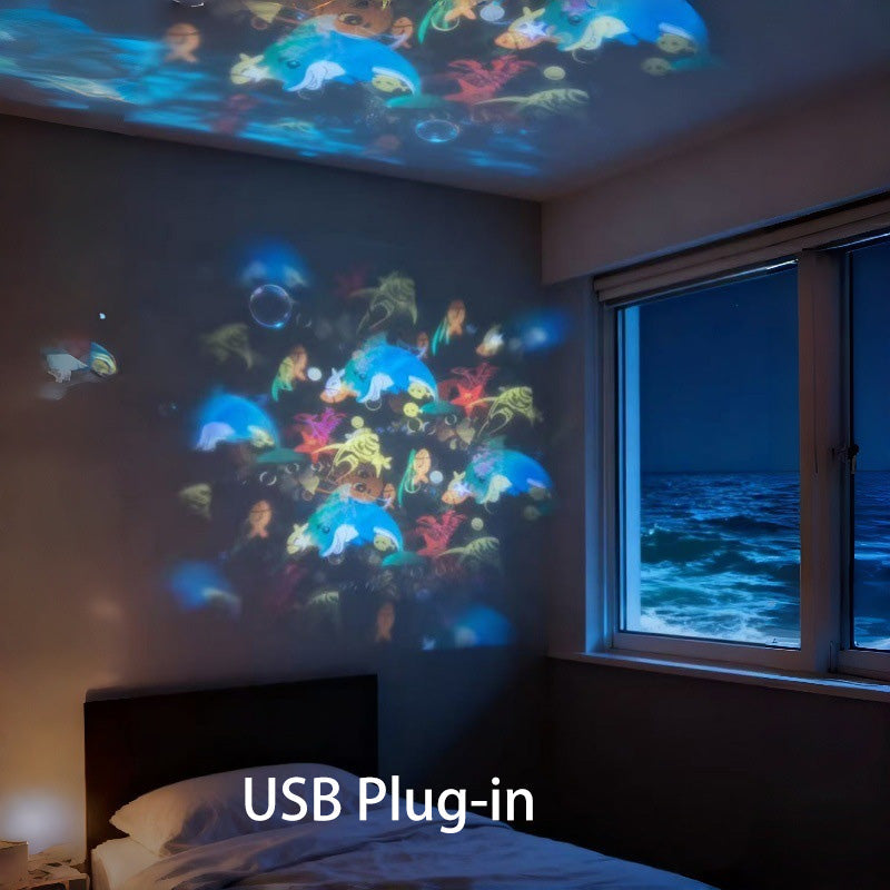 TIDELYN - Rotating LED Projector for Calming Ocean Ambience