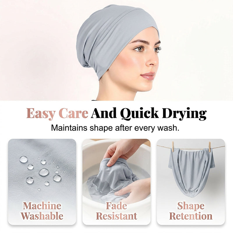 SOVYRA - Stretch Turban Cap for Secure All-Day Comfort