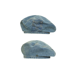 DENMORA - Vintage Denim Beret for Comfortable Artistic Style