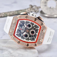 📢📢40% OFF !! ⏰ Luxury Men's Tonneau-Shaped Watch with Rhinestone Embellishment