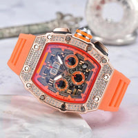 📢📢40% OFF !! ⏰ Luxury Men's Tonneau-Shaped Watch with Rhinestone Embellishment