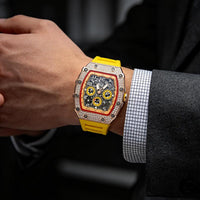 📢📢40% OFF !! ⏰ Luxury Men's Tonneau-Shaped Watch with Rhinestone Embellishment