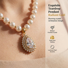 LUSTREBELLE - Faux Pearl Necklace for Timeless Everyday Elegance