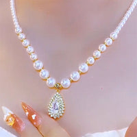 LUSTREBELLE – Classic Faux Pearl Necklace for Elegant Styling