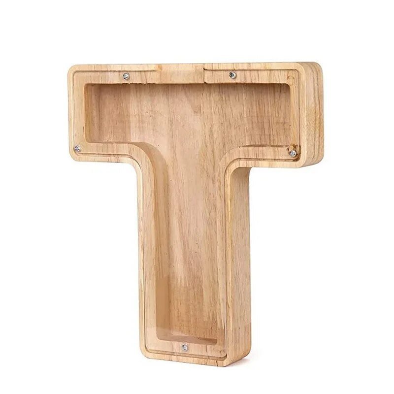 LETTRIVA - Wooden Letter Coin Bank for Visible Saving Progress