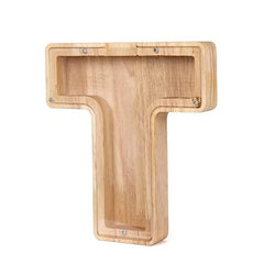 LETTRIVA - Wooden Letter Coin Bank for Visible Saving Progress