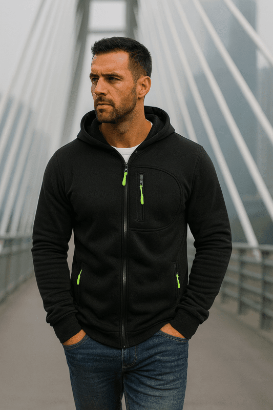 FLEVARO - Fleece-Lined Zip Hoodie for Warm Everyday Layering