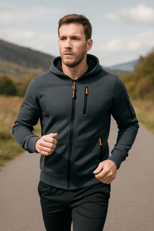 The Southern Atelier - Full-Zip Hoodie with Fleece Lining and Pockets for Workouts and Everyday Wear