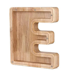 LETTRIVA - Wooden Letter Coin Bank for Visible Saving Progress