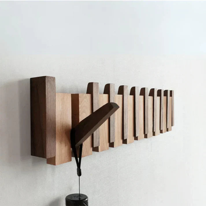 KEYLORA - Piano-Inspired Wooden Coat Rack for Artful Storage