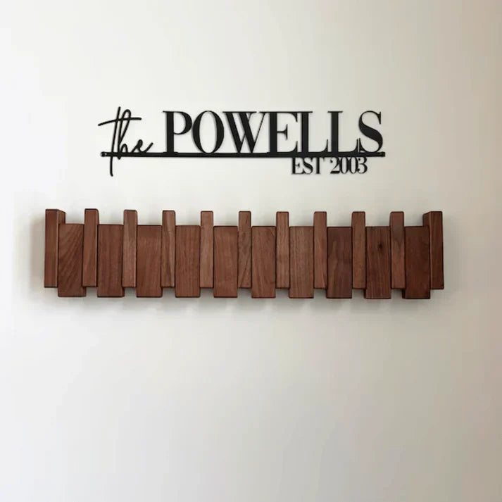 KEYLORA - Piano-Inspired Wooden Coat Rack for Artful Storage