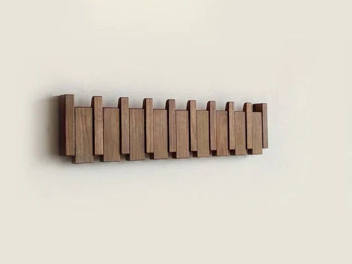 KEYLORA - Piano-Inspired Wooden Coat Rack for Artful Storage